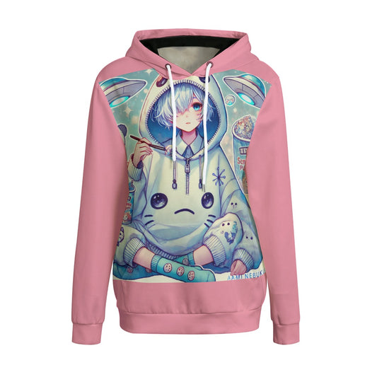 Ami's Women Hoodie Front Print Pink
